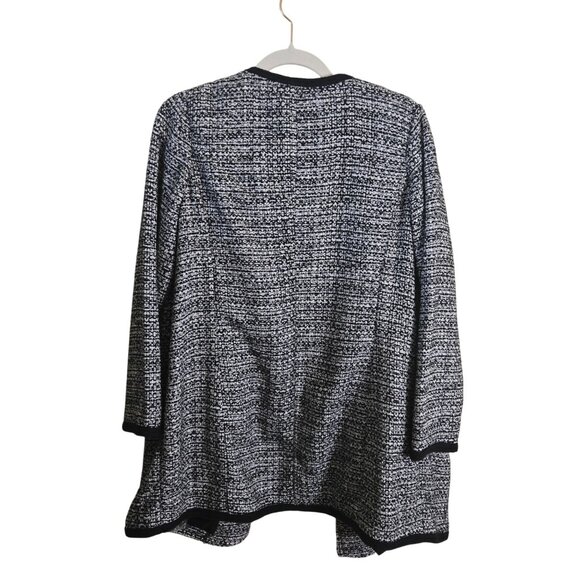 Talbots NWT Textured Tweed Sweater Jacket Black White Size 1Xp - Picture 3 of 11